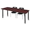 Regency Tables > Height Adjustable > Rectangular Mobile Table & Chair Sets, 72 W, 30 L, 23-34 H, Mahogany MT7230MHAPCBK45BK - alternate 1